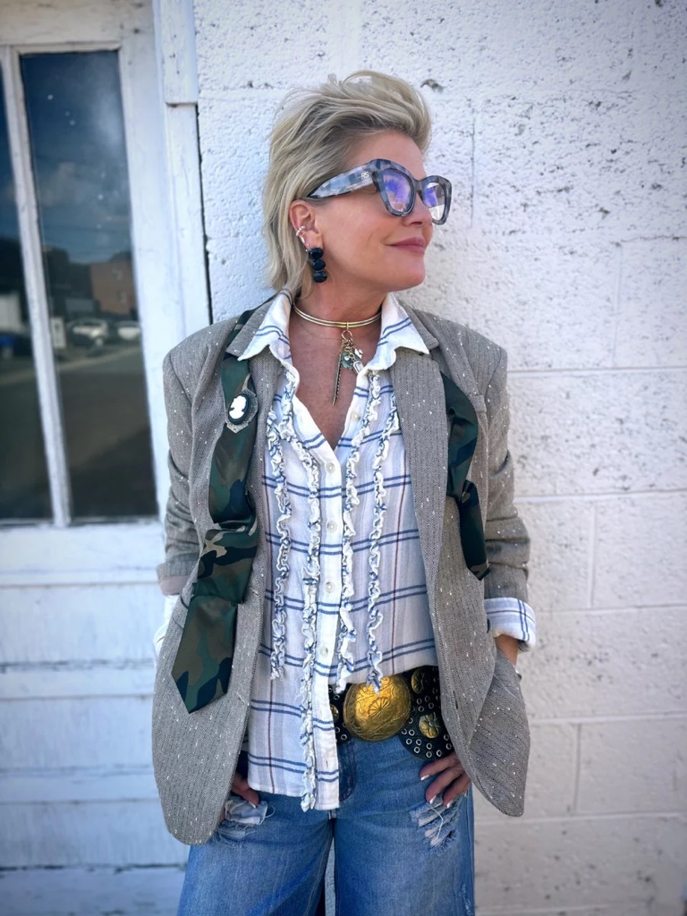 Prestige Pinstripe Oversized Blazer